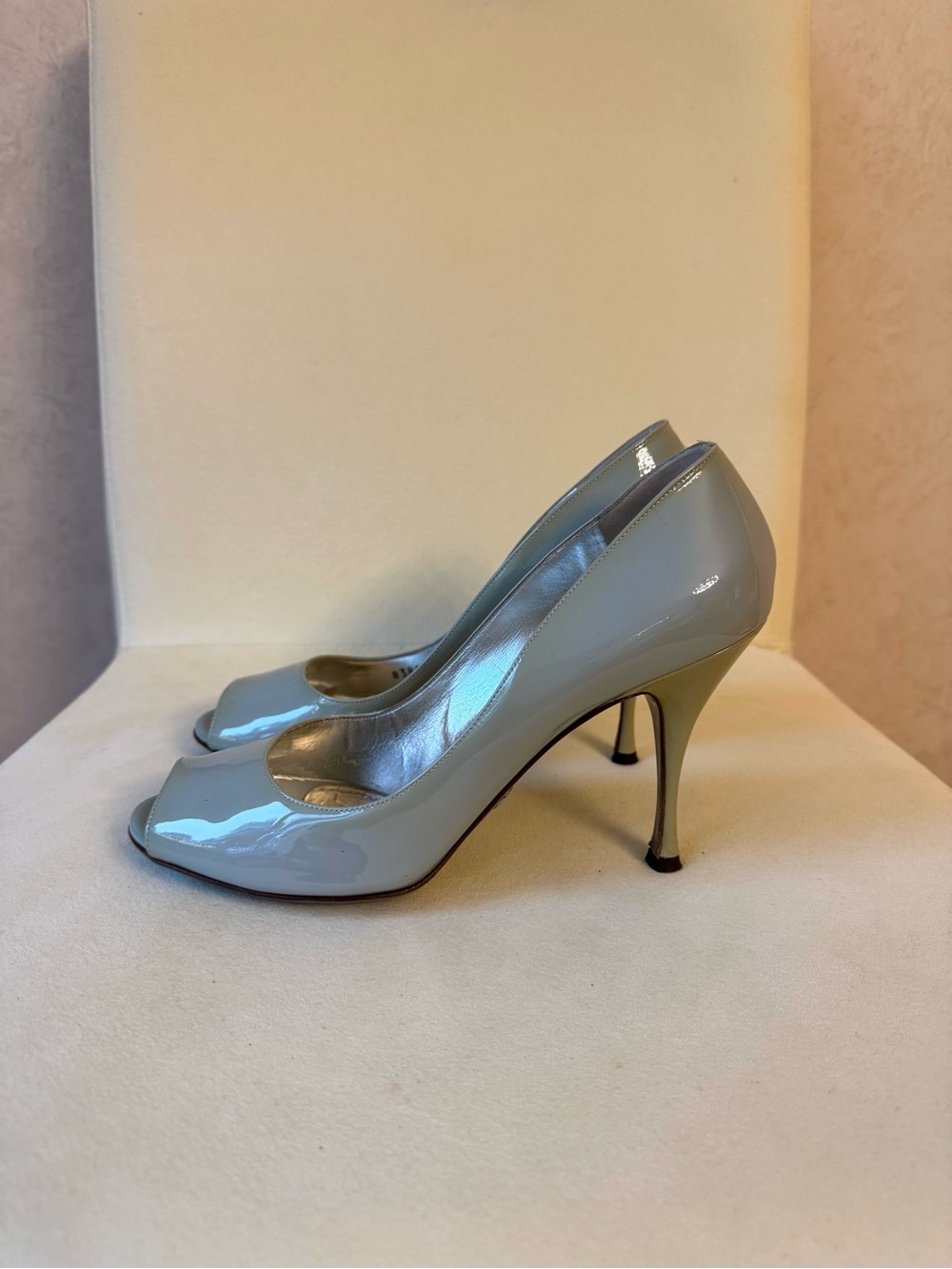 Dolce & Gabbana Mont Patent Leather Peep-Toe Pumps 8.5/39.5